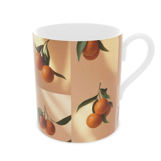 Unique Oranges Design Mug - Handcrafted Fine Bone China