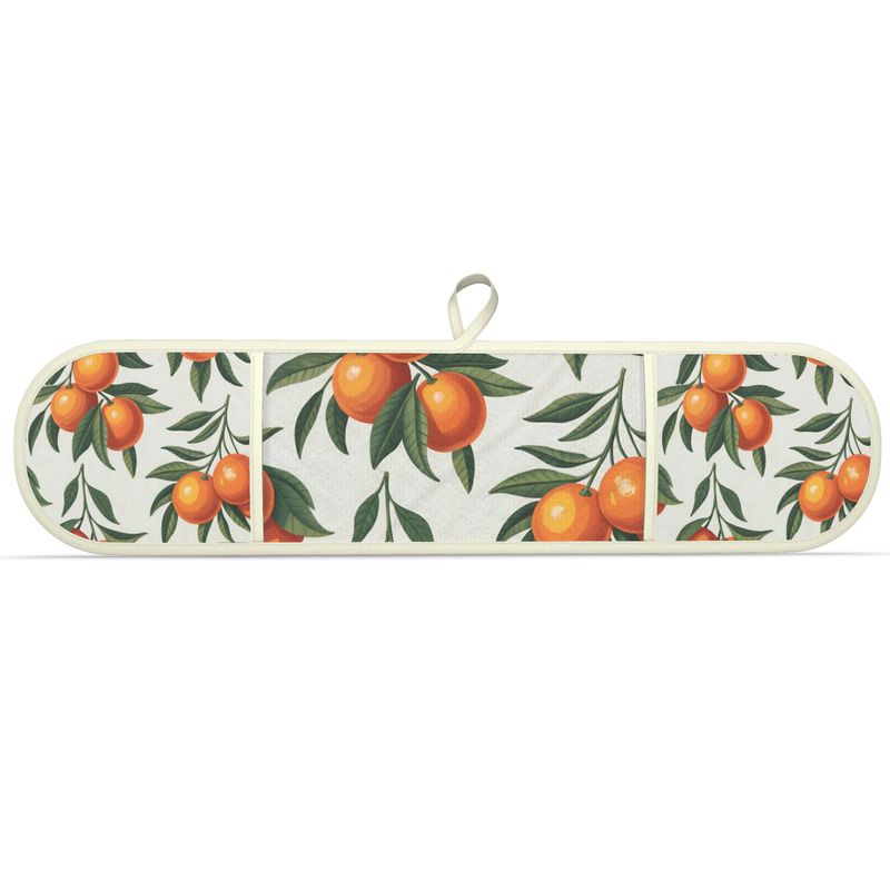 Citrus Oranges Double Oven Mitts for Mediterranean Kitchen