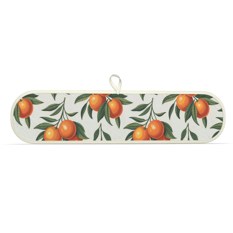 Citrus Oranges Double Oven Mitts for Mediterranean Kitchen