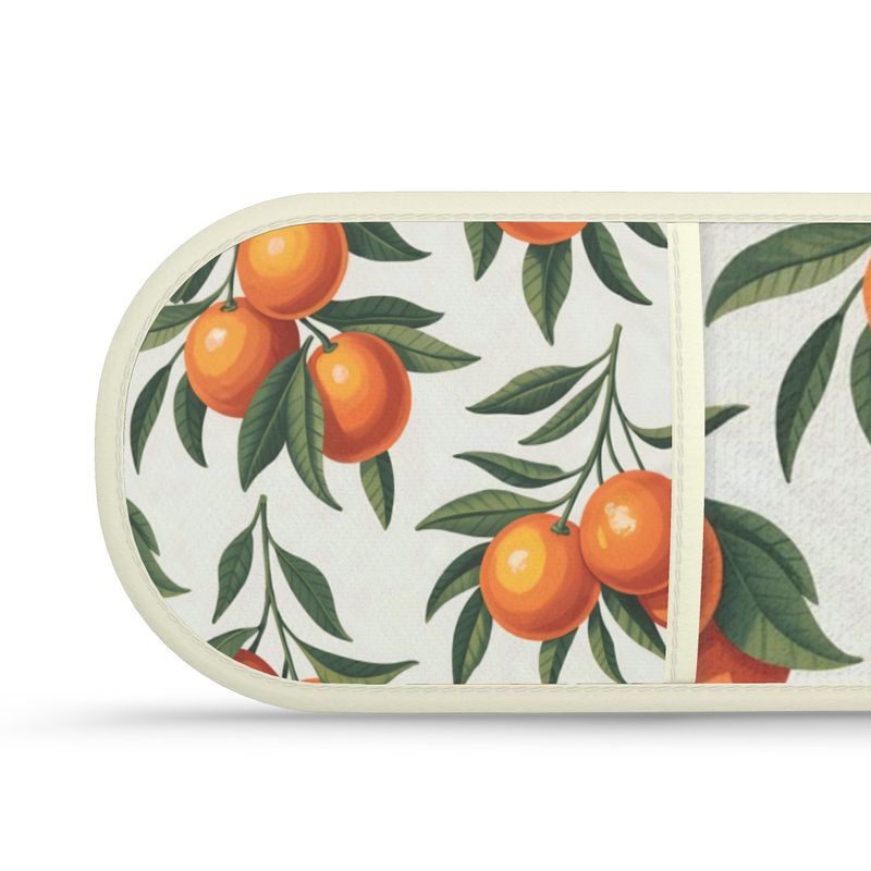 Citrus Oranges Double Oven Mitts for Mediterranean Kitchen
