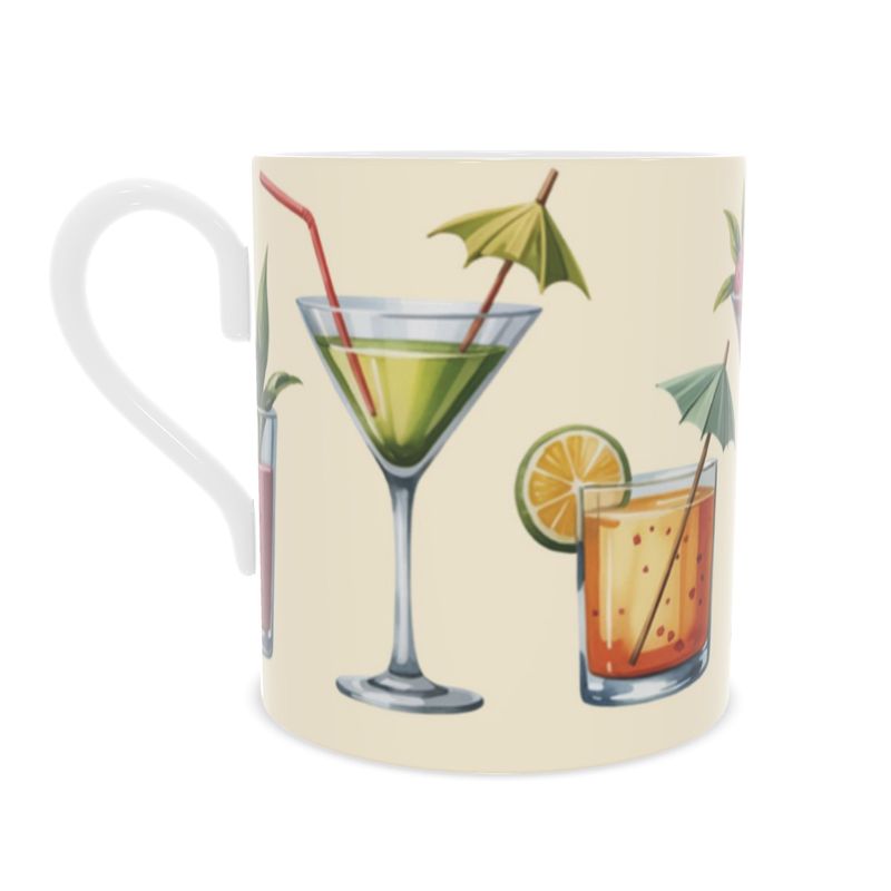 Vintage Style Cocktail Lover's Mug - Bone China Mug