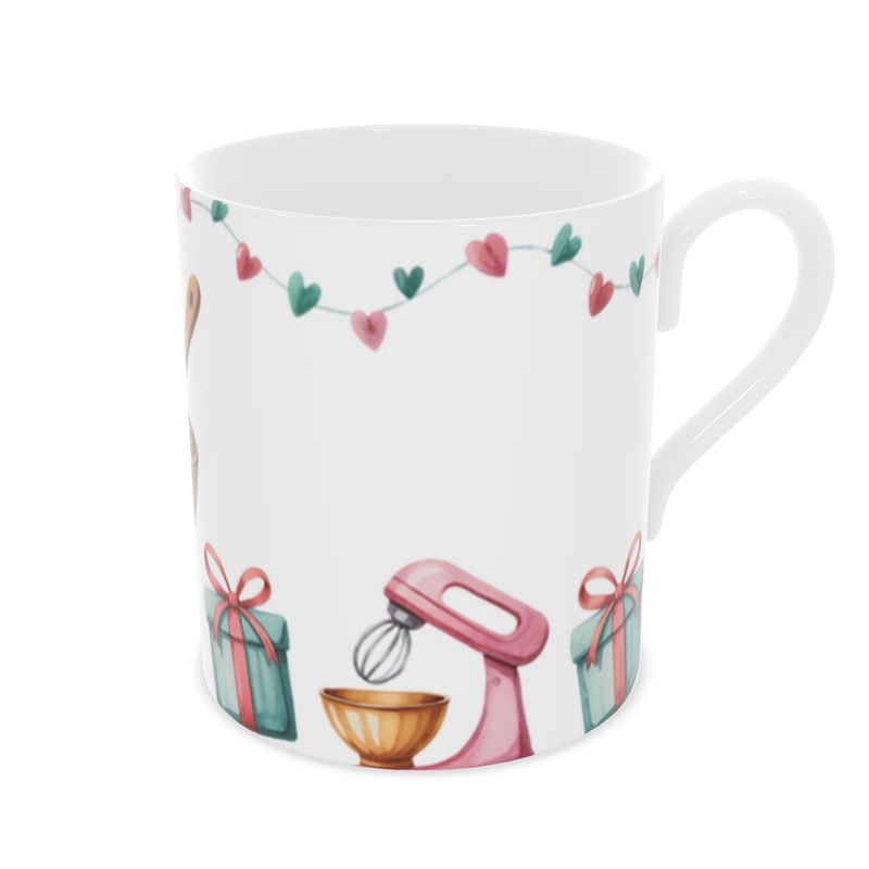 Elegant Baking Goddess Mug - Fine Bone China