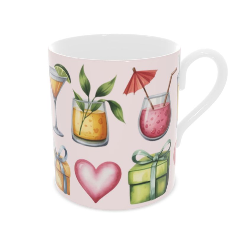 Chic Girls Night In Cocktails Mug - Elegant Bone China Cup