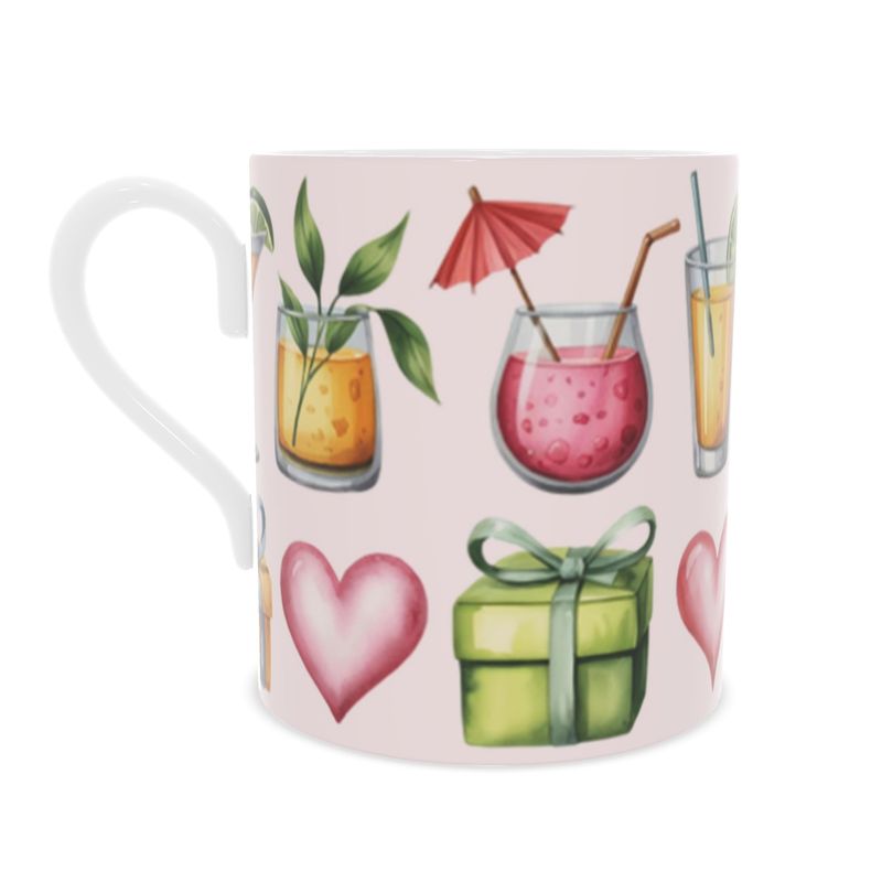 Chic Girls Night In Cocktails Mug - Elegant Bone China Cup