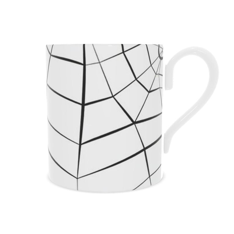 Spooky Spider Web Bone China Mug - Halloween Kitchen Decor