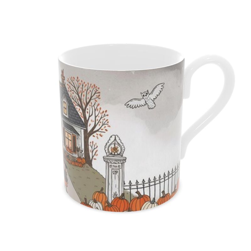 Vintage-Inspired Bone China Mug for Trick or Treat Halloween