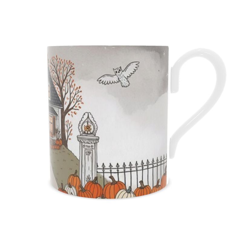 Vintage-Inspired Bone China Mug for Trick or Treat Halloween