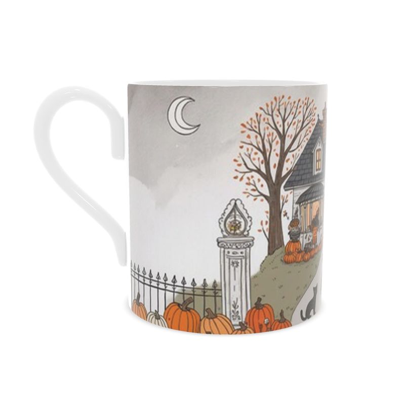 Vintage-Inspired Bone China Mug for Trick or Treat Halloween