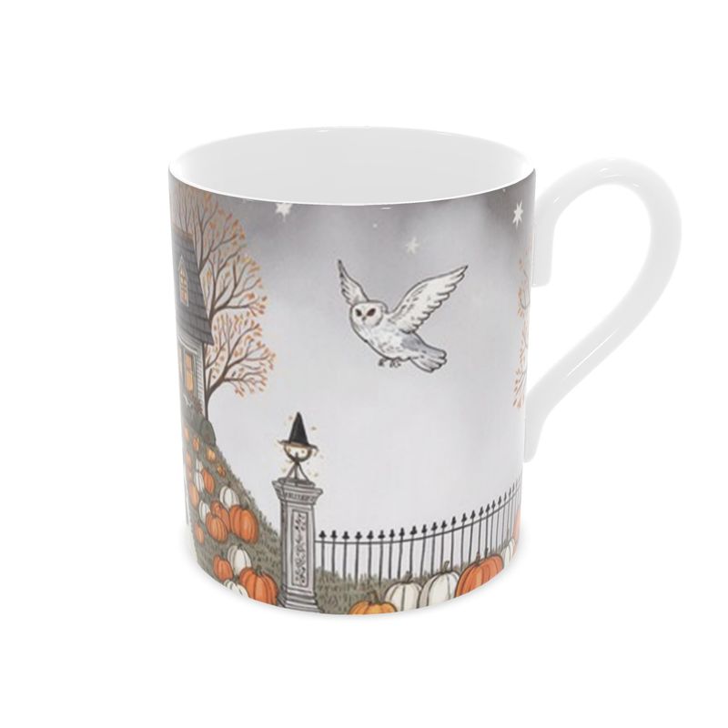 Cute Trick or Treat Bone China Mug - Perfect for Halloween