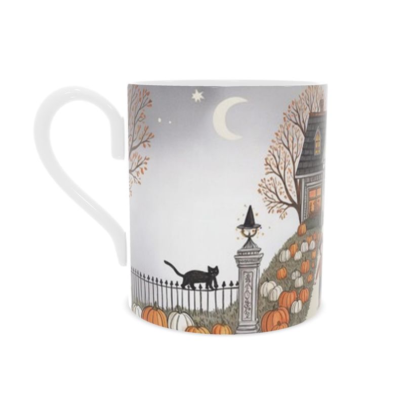 Cute Trick or Treat Bone China Mug - Perfect for Halloween