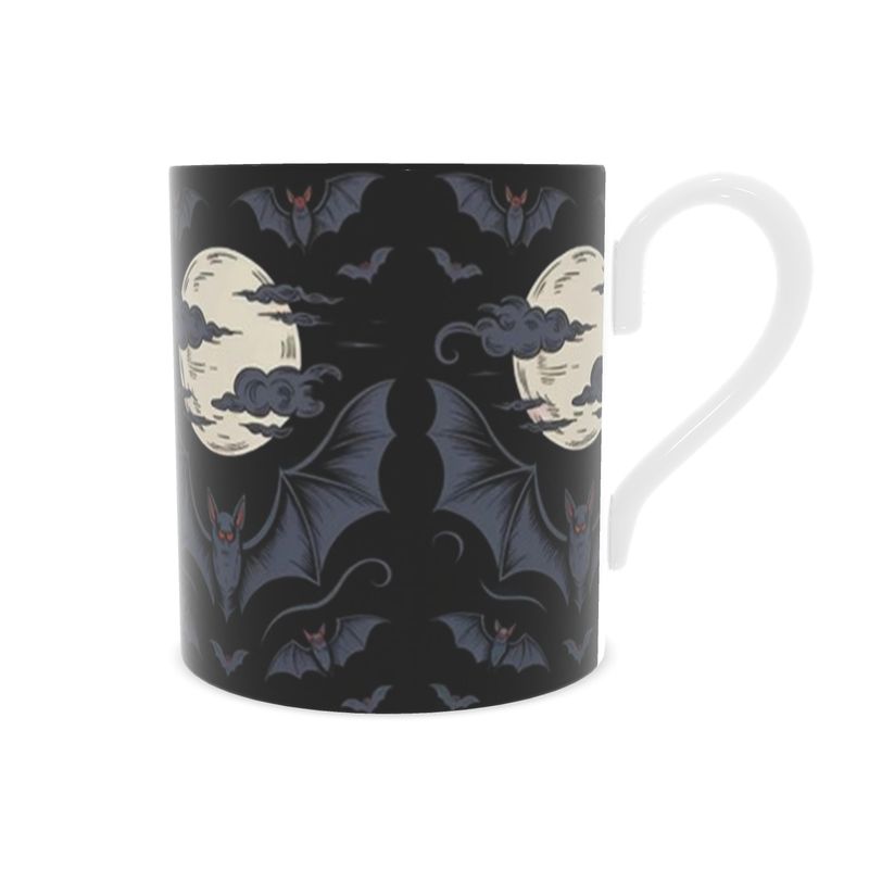 Spooky Halloween Midnight Bats Bone China Coffee Mug