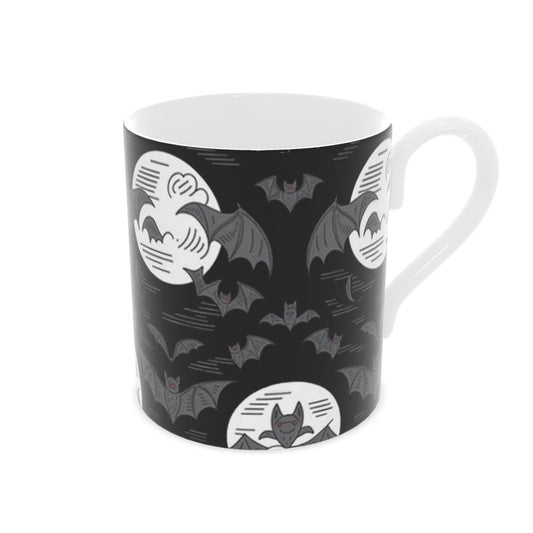 Halloween Bone China Mug with Bat Design