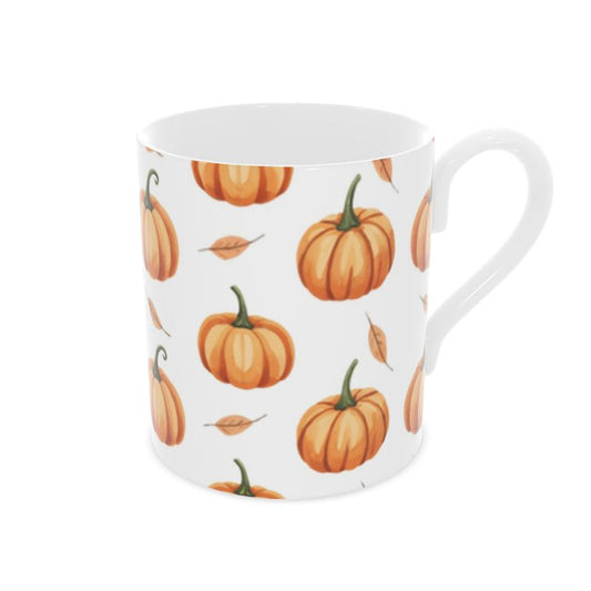 Spooky Pumpkin Design Mug - Halloween Bone China Tea Cup