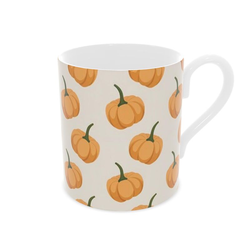 Handmade Halloween Pumpkins Bone China Mug - Unique Gift Idea
