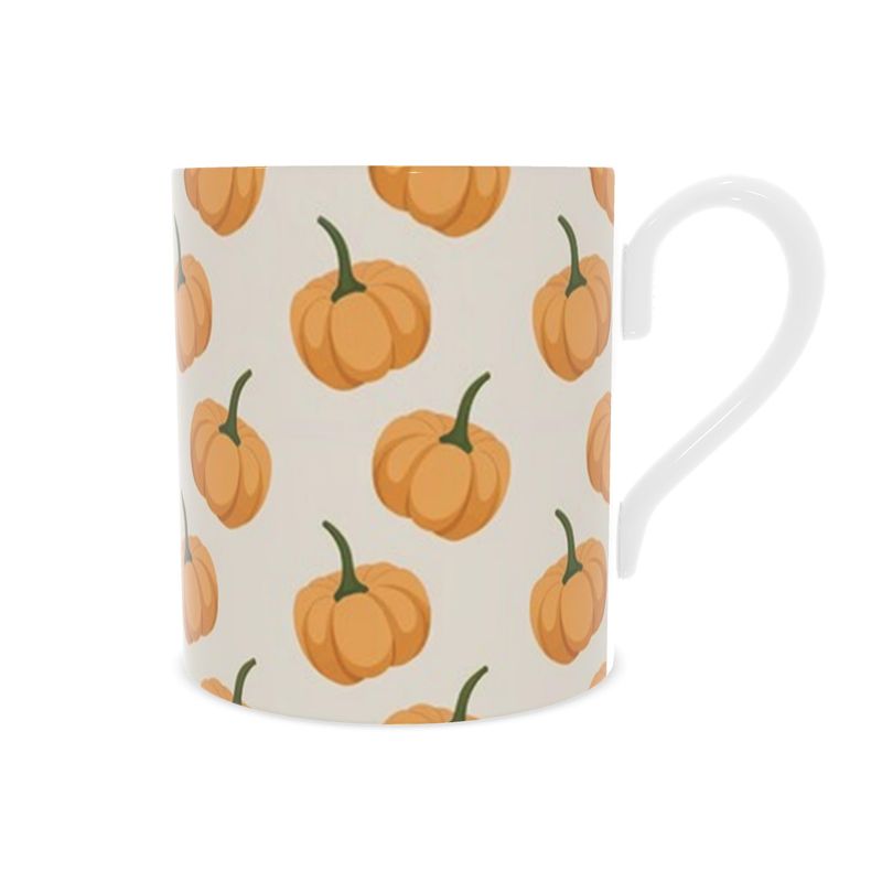Handmade Halloween Pumpkins Bone China Mug - Unique Gift Idea