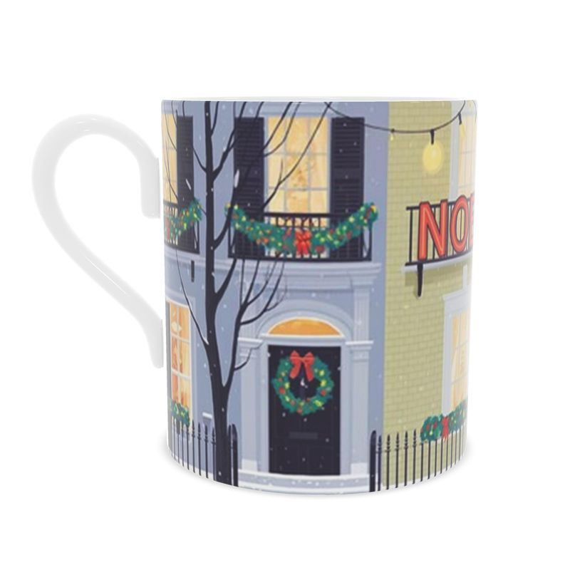 Festive Christmas in London Bone China Mug - Gift for Travelers