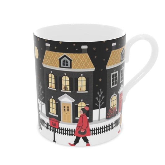 London Christmas Mug - Elegant Bone China Mug