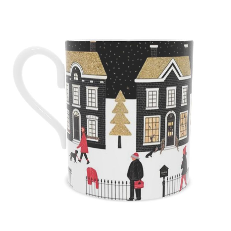 Elegant Christmas in London Bone China Mug - Festive Drinkware
