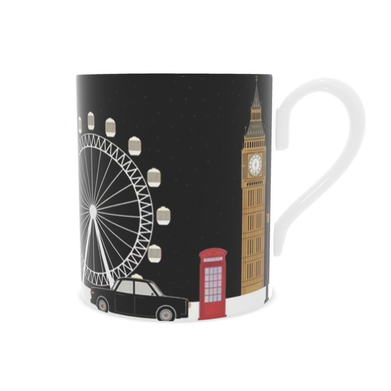 Christmas in London Ceramic Mug - Holiday Souvenir Gift