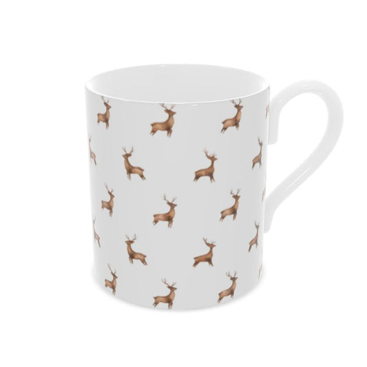 Elegant Christmas Stags Cup - Vintage Bone China Mug