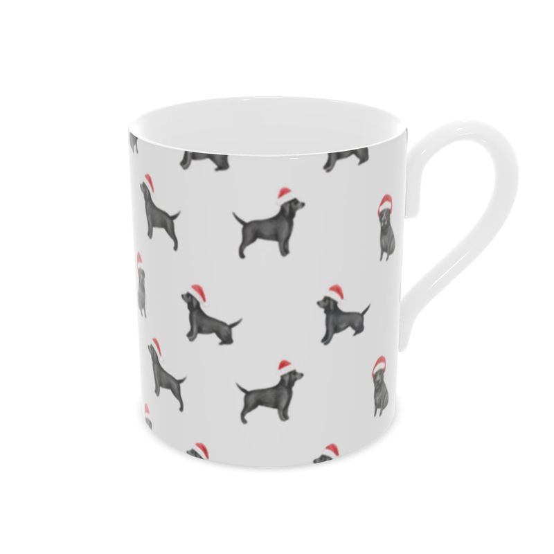Christmas Black Lab Gift Idea - Elegant Bone China Mug