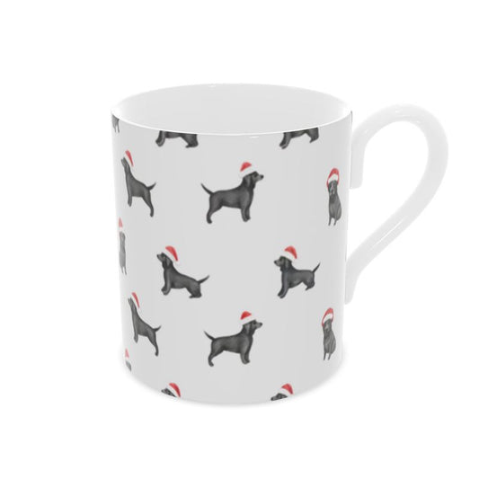 Christmas Black Lab Gift Idea - Elegant Bone China Mug