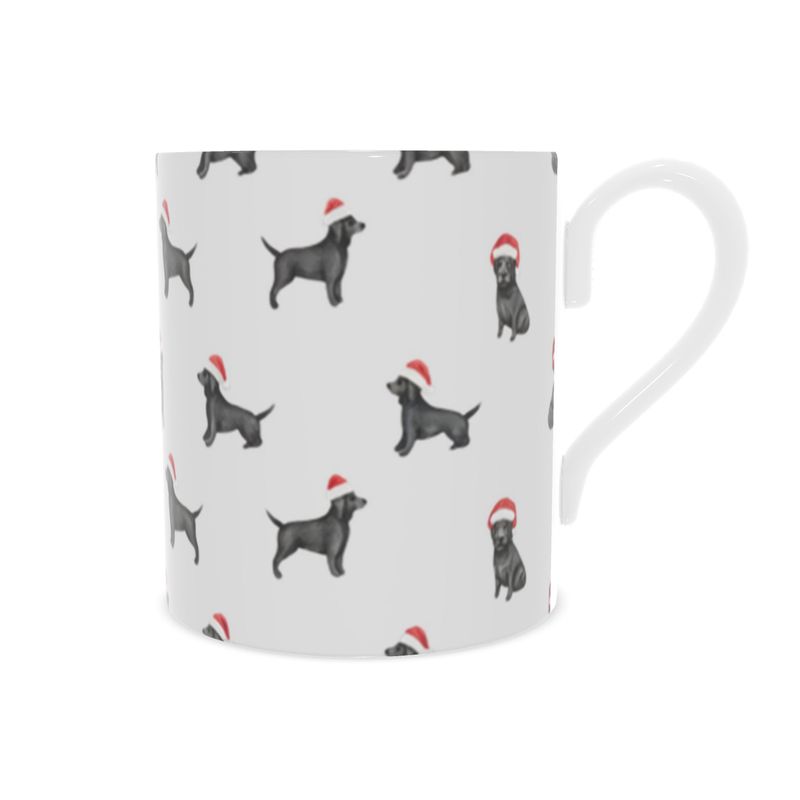 Christmas Black Lab Gift Idea - Elegant Bone China Mug