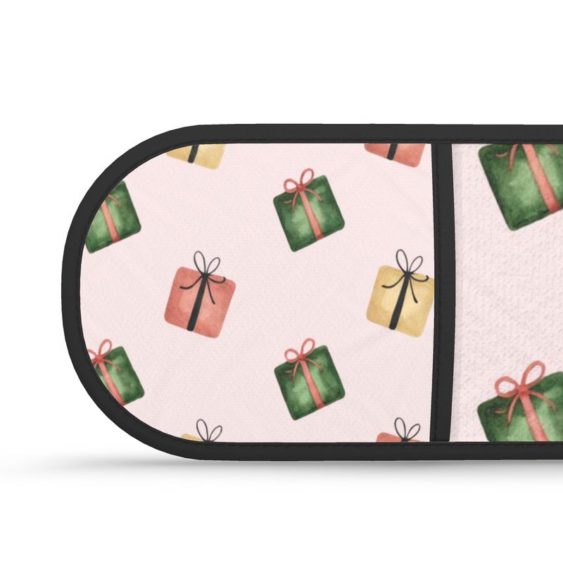 Christmas Baking Gift - Pink Festive Oven Mitts for Her