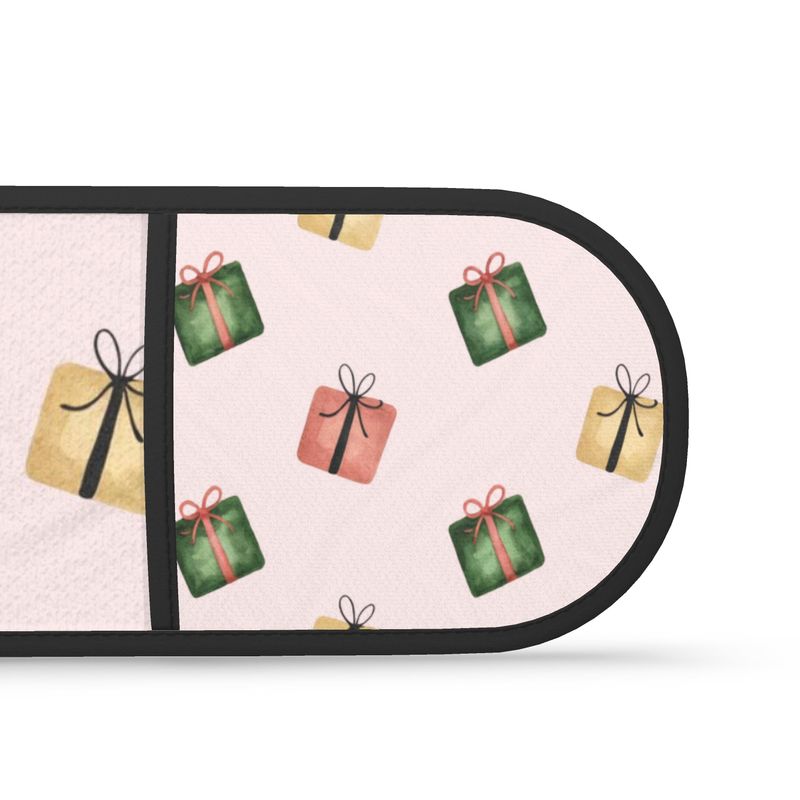 Christmas Baking Gift - Pink Festive Oven Mitts for Her