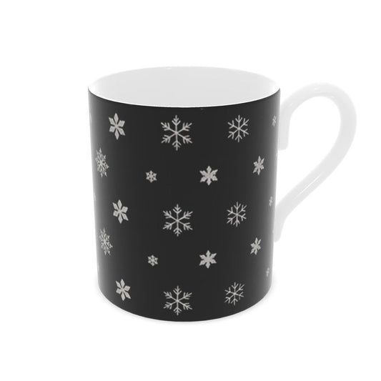 Unique Black and White Snowflake Mug
