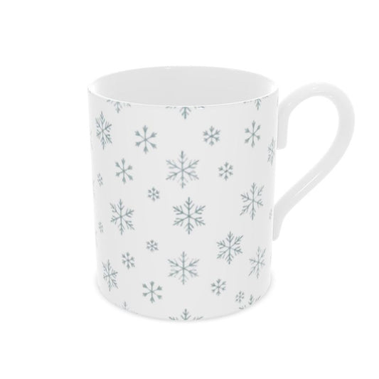 Snowflake Bone China Mug - Winter Coffee Cup - Holiday Gift