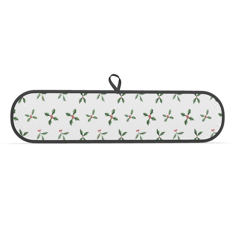 Festive Holly and Berry Double Oven Gloves for Christmas