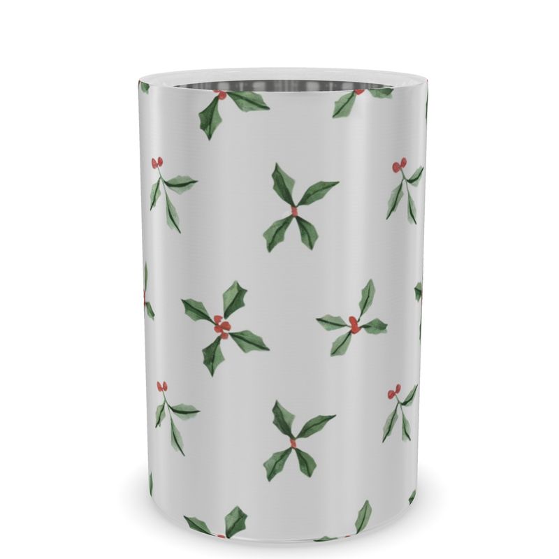 Luxury Holly Christmas Wine Cooler - Elegant Table Centerpiece