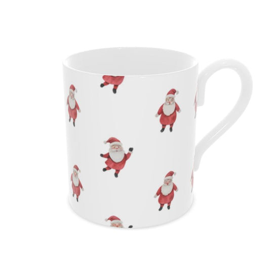 Santa Christmas Bone China Mug - Festive Holiday Drinkware