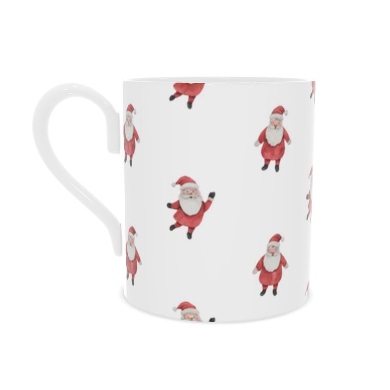 Santa Christmas Bone China Mug - Festive Holiday Drinkware