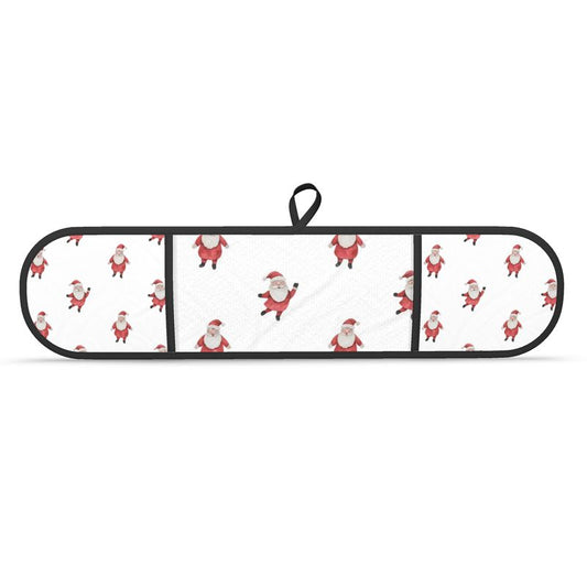 Unique Christmas Double Oven Gloves - Santa Print Luxury Kitchen Linens