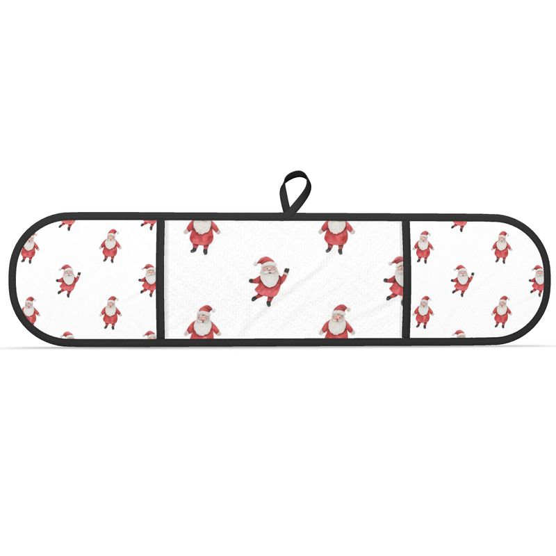 Unique Christmas Double Oven Gloves - Santa Print Luxury Kitchen Linens