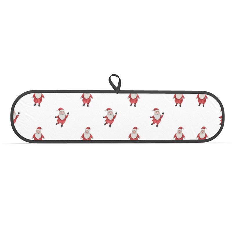 Unique Christmas Double Oven Gloves - Santa Print Luxury Kitchen Linens