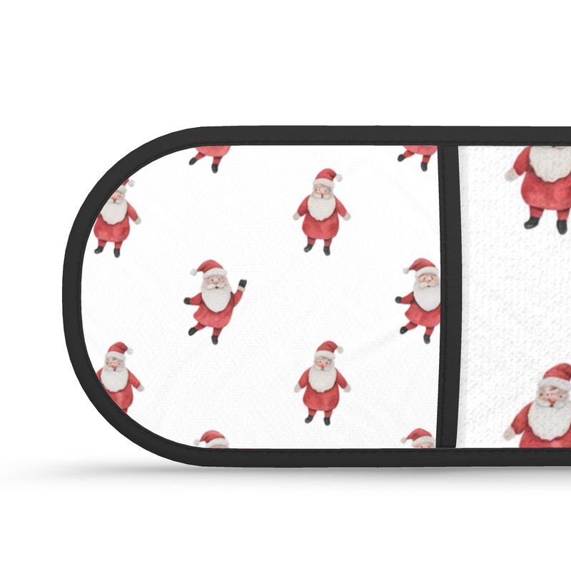 Unique Christmas Double Oven Gloves - Santa Print Luxury Kitchen Linens