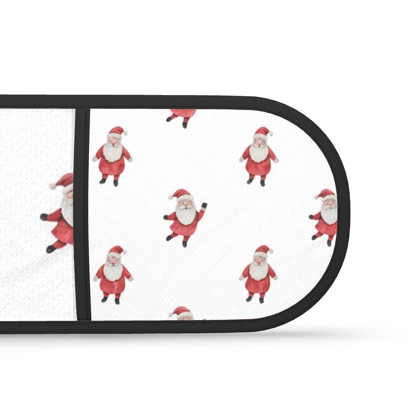 Unique Christmas Double Oven Gloves - Santa Print Luxury Kitchen Linens