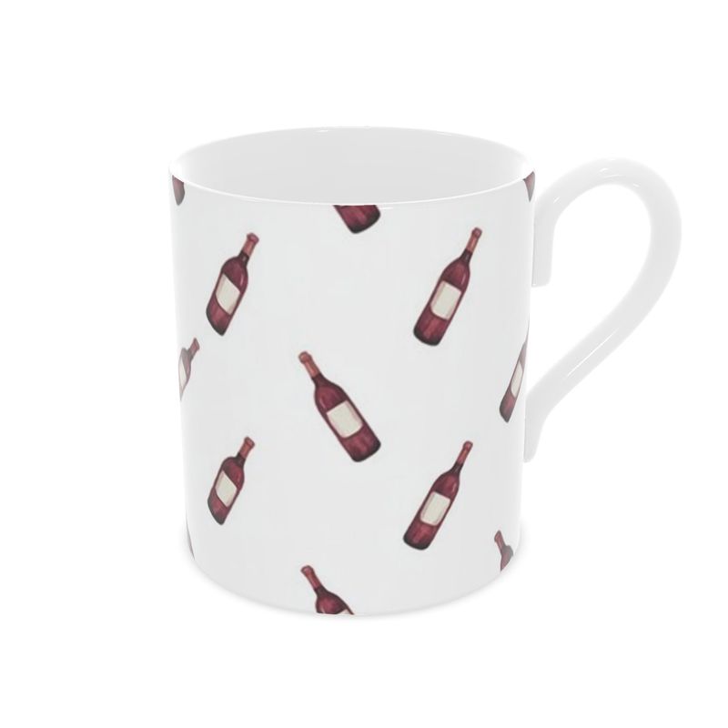 Holiday Red Wine Bottle Mug - Festive Ceramic Cup for Wine Lovers