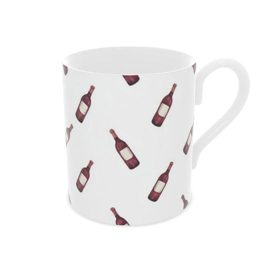 Holiday Red Wine Bottle Mug - Festive Ceramic Cup for Wine Lovers