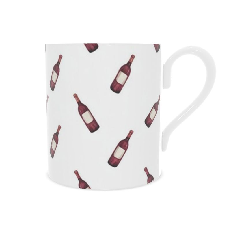 Holiday Red Wine Bottle Mug - Festive Ceramic Cup for Wine Lovers