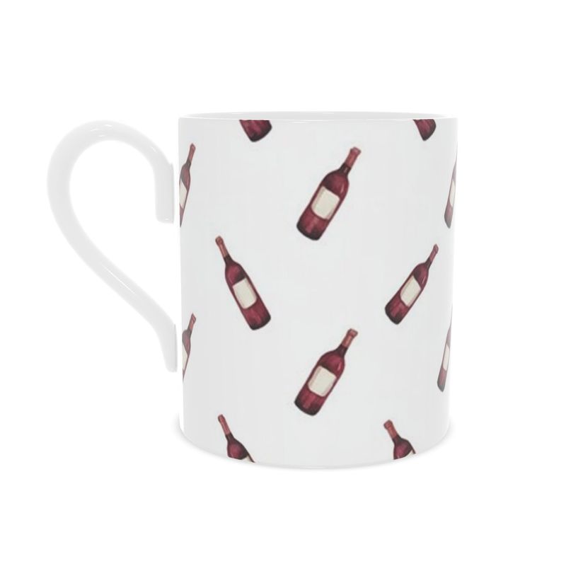Holiday Red Wine Bottle Mug - Festive Ceramic Cup for Wine Lovers