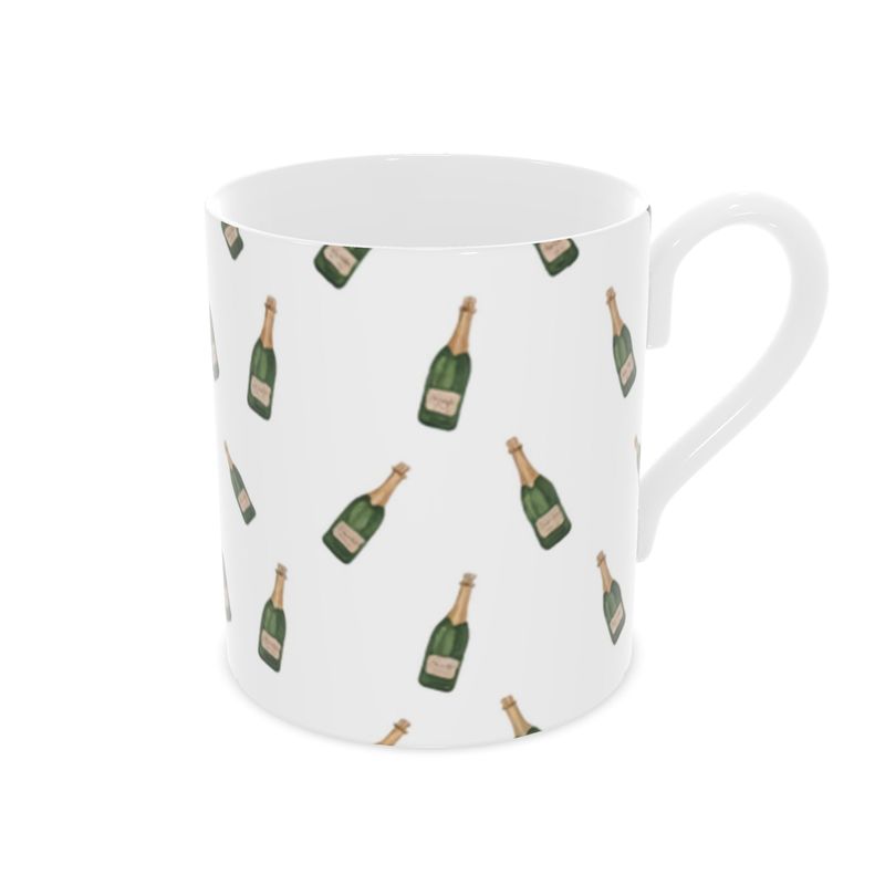 Holiday Gift Idea: Christmas Champagne Bottle Mug in Bone China