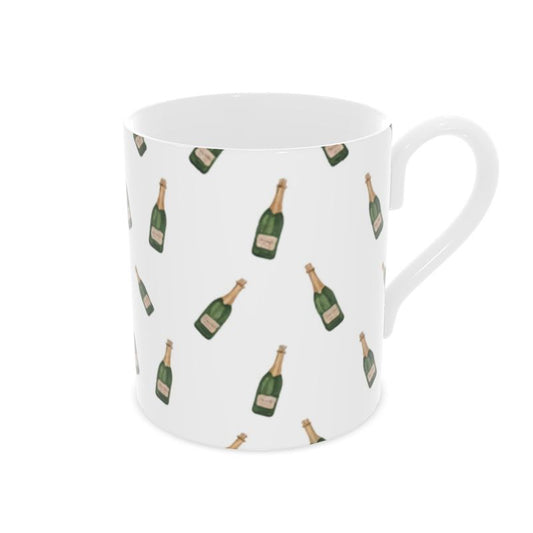 Holiday Gift Idea: Christmas Champagne Bottle Mug in Bone China