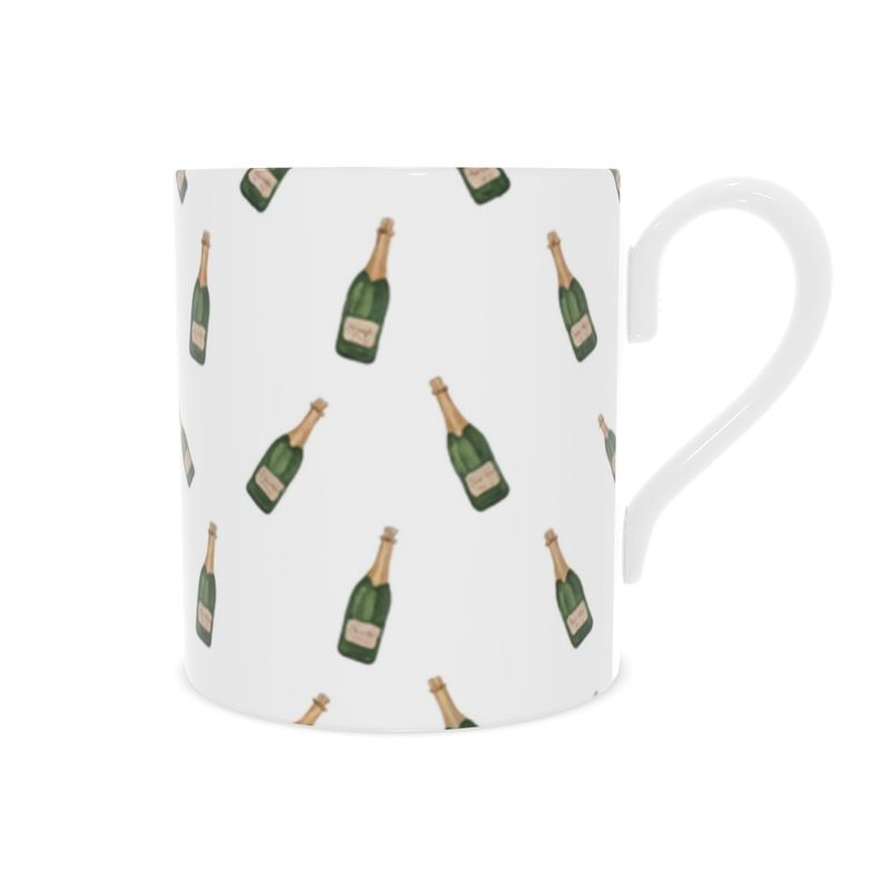 Holiday Gift Idea: Christmas Champagne Bottle Mug in Bone China
