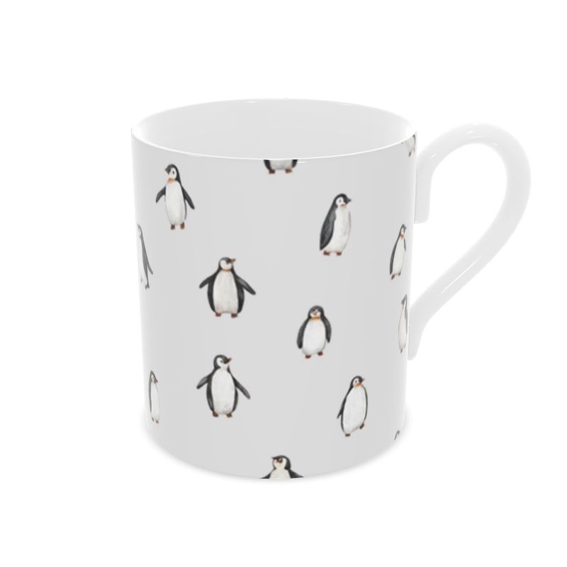 Holiday Penguin Bone China Mug - Christmas Kitchen Decor