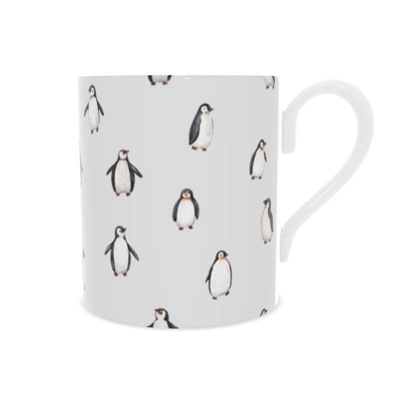 Holiday Penguin Bone China Mug - Christmas Kitchen Decor