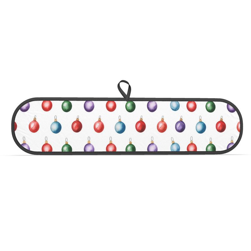 Double Oven Gloves Set featuring Festive Christmas Baubles